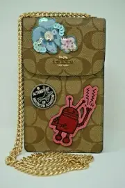 Coach Keith Haring Signature Canvas Patches North/South Phone Crossbody F39955
