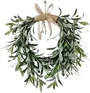 Artificial Olive Leaves Wreath | Olive Branch Farmhouse Greenery Wreaths for Front Door,All Season Exquisite Fake Plants Wall Pendant for Christmas, Mother's Day