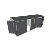 Build-a-Shed 1.5 x 6 x 2m Hinged Door Tunnel Shed with 3 Hinged Side Doors - Grey