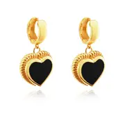 Culturesse Esmeray Sterling Silver Natural Black Onyx Earrings For Pierced Ears