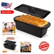 Non-Stick Cast Iron Loaf Pan with Lid - Ideal for Homemade Bread & Meatloaf