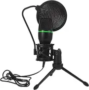 TOGEVAL 1Set Gaming Microphone Professional Condenser Mic with Noise Reduction Black Microphone Kit for Streaming Podcasting and Voice Recording Easy Installation High Sensitivity