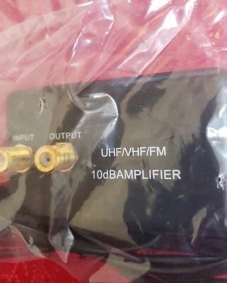 Signal Amplifier 10 DB UHF/VHF/FM Single Output Cable Video Booster NEW