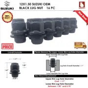 16PC SUZUKI FORENZA/VERO/RENO 12X1.5 BLACK MAG/FLAT SEAT LUG NUT FIT STOCK WHEEL