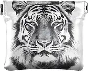 [YXYZRMY] Big Cat Crown White PU Leather Squeeze Coin Purse, Coin Pouch Change Holder for Women Men, Mini Portable Cosmetic Bags for Women, Multi-colored, one size, Multi-style, Multi-colored, one size