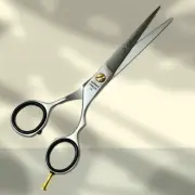 6 in Hair Trimming Scissors With Detachable Finger Rest Silver - Gold Accents