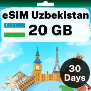 eSIM Uzbekistan - 20 GB - 30 Days - Travel eSIM | QR code activation