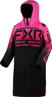 FXR Warm-Up 2023 Youth Snowmobile Coat, black-pink, Size M Black Pink