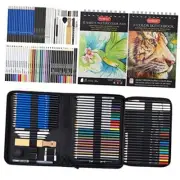 80 Pack Drawing Set Sketching Kit, Pro Art Supplies with 3-Color Sketchbook,