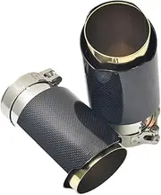 1PC Single Car Exhaust Tip Golden tip Glossy Carbon Fiber Plain Muffler tip Compatible For E71(51-101MM)