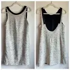 NWT Karen Zambos Vintage Couture Talia Wool Tweed Shift Dress in Black & Cream