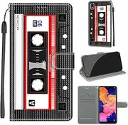 [SATURCASE] Case for Samsung Galaxy A10, Beautiful PU Leather Flip Magnet Wallet Stand Card Slots Hand Strap Protective Cover for Samsung Galaxy A10 (DY-11)