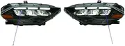 Car Lights Compatible With Ford Mustang RGB 2018-2022 ，Headlight LED Projetor Head Lamp Daytime Running Light Automotive Accessories(Black)