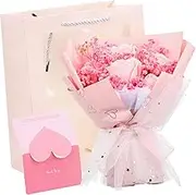 Yardenfun Bunch Dried Flower Bouquet Present Romantic Valentine's Day Present for Girlfriend Exquisite Dried Breath Flowers for Home Decor and Present Giving