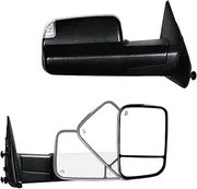 Towing Mirrors fit for Dodge 02-08 Ram 1500 03-09 Ram 2500 3500 Truck Pickup Power Heated Turn Signal Lights View Mirror Pair Black Set LH RH