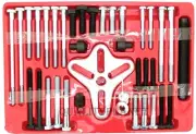 46pc Harmonic Balancer Gear Puller Steering Wheel Pulley Steel Yoke Washer Crank
