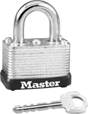 Master Lock 22D Laminated Steel Warded Padlock, 1-1/2-Inch Wide Body,...