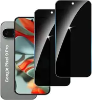 [2 Pack] PRIVACY Screen Protector for Google Pixel 9 Pro, Tempered Glass, Fingerprint Unlock, Case Friendly