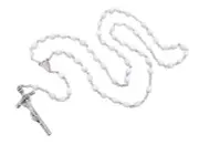Irish J. C Walsh & Sons, Ireland WHITE RESIN ROSARY #G218