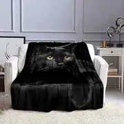Black Cat Throw Blanket Super Soft Single Blanket Pet Flannel Blanket for Home Decoration