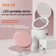 Mini LED Makeup Mirror Foldable pocket mirror USB luminous Handheld Magnify