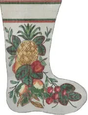 Hand-Painted Fruit Melody CHRISTMAS STOCKING Needlepoint Canvas
