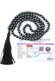 Natural Crystal Hematite mala Natural Crystal Stone 6 mm 108 Beads Jap Mala