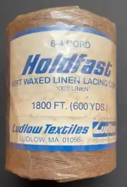 Waxed Linen 6-4 lacing cord (1 lb) Holdfast thread rug braiding weaving twine
