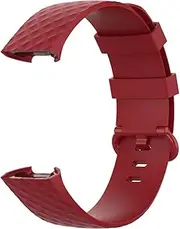 [DAYHOM] Soft TPU Sport WatchBands Fit for Fitbit Charge 3/4 Smart Watchdurable Strap Wristband Fit for Fitbit Charge 3 Charge 4 Watch Accessory(18,Silver Buckle_S)