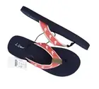 J.Crew Factory Women's 5M - Pink/White Elephant Embroidered Canvas Flip Flops