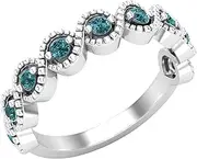 [Dazzlingrock Collection] Round Gemstone Ladies Anniversary Wedding Stackable Band Ring, Sterling Silver