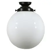 Opal Gloss Sphere 10&quot; Shade w 4 1/4&quot; Black Batten Fix Light