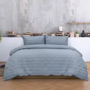 Ardor Boudoir Queen Carter 90GSM Quilt Cover Set Mineral Blue