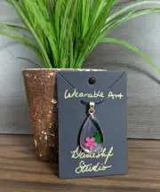 One Of A Kind Wearable Art Jewelry Floral Pendant Handmade by Danielle E Sheffer