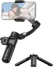 Phone Gimbal Stabilizer Portable 3-Axis Anti-Shake Stabilizer Kit with LED Light for Smooth Video Recording & Live Streaming Mini Tripod Max. 280g Payload Rep (M02)