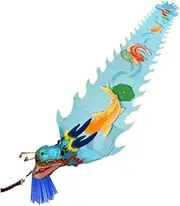 Dragon Dance Silk Koi Carp Pattern Fitness Streamers Pool Theme Ultra Wide Ribbon Outdoor Flinging Exercise Dragon Dance for Festival Activity (Color : Blue, Size : 12M)