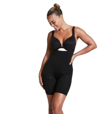 ASSETS by SPANX Women's Remarkable Results High-Waist Mid-Thigh Shaper Black Med