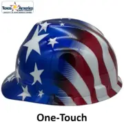 MSA Freedom Series Cap Style Hard Hat One Touch Suspension - Stars and Stripes