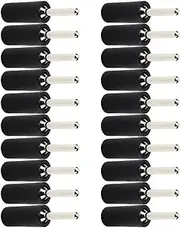 20Pcs Pin Banana Plug 2mm Plated Brass Male Waterproof Connector Accessory Set Kit for Panel Socket (Black)