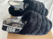 UGG Women's Fluff Yeah Slide Slipper Black US 11 Brand New!! Never Worn