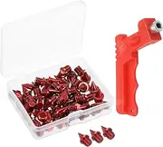 [uxcell] 1/4 Inch Track Shoe Spikes, 50 Pack Cross Country Spikes Running Shoes Replacement Spikes Nails with Spike Wrench for Plastic Track Short Running Jumping Sprint Sport, Red