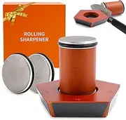 Knife Sharpener - Professional Rolling Knife Sharpener Tool Kit for Kitchen Knives - Knife Sharpening Made Easy - Diamond Discs Offer 5 Magnetic Angles (12°/15°/17°/19°/22°) - Kitchen Gadgets & Gifts