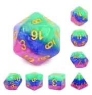 Galactic Dice Premium Dice Sets - Jester's Gambit (Green, Blue, & Purple) Acryli