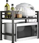 Microwave Shelf, Expandable Microwave Oven Rack, Kitchen Shelf Organiser, Adjust