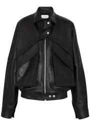 Magda Butrym Oversized Leather Jacket - Black - 40 (UK12 / M) 40 (UK12 / M)
