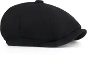 [Dalababa] Mens 8 Panel Flat Cap, Cotton Baker Boy Hat, Adjustable Simple Peaky Newsboy Beret Gatsby Irish Ivy Hat for Men Women Unisex