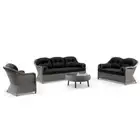 Plantation Outdoor Wicker 3+2+1+1 Seater Lounge Set With Coffee Table-Brushed