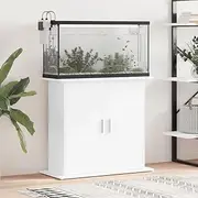 White Aquarium Stand 81x36x73 cm, Engineered Wood Fish Tank Stand with Storage, Moisture-Resistant Cabinet, Home Decor Display Stand