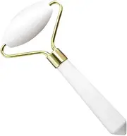 VICASKY 1PC Natural White Jade Roller Facial Massage Tool Lightweight Skin Care Massager for Relaxation and Beauty Routine for Travel and Daily Use