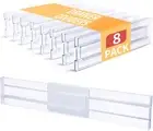Drawer Dividers Organizers 8 Pack, Expandable from 12.2-21.4" Kitchen Drawer Div